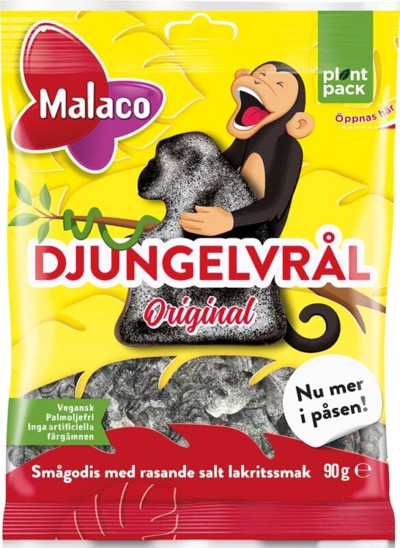 Djungelvrål - Réglisse salée intense — Malaco, bonbons suédois