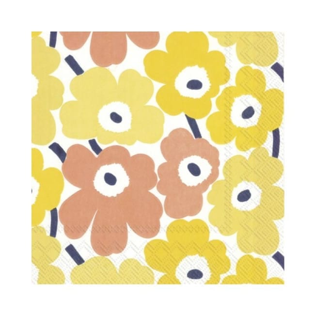 Serviettes en papier Marimekko Mini Unikko Yellow — Marimekko, art de la table suédois