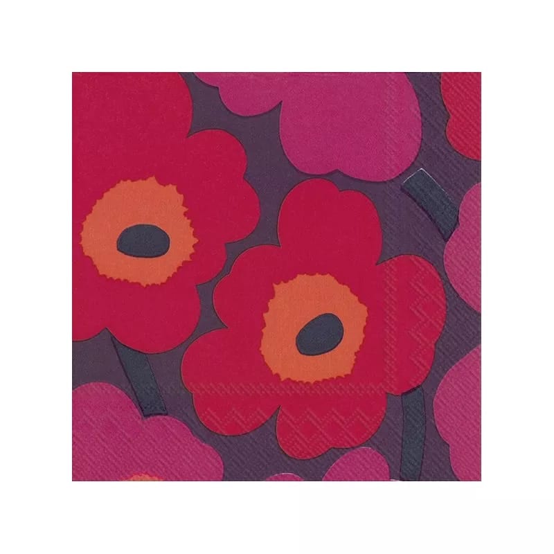 Serviettes en papier Marimekko Unikko Mauve — Marimekko, art de la table suédois