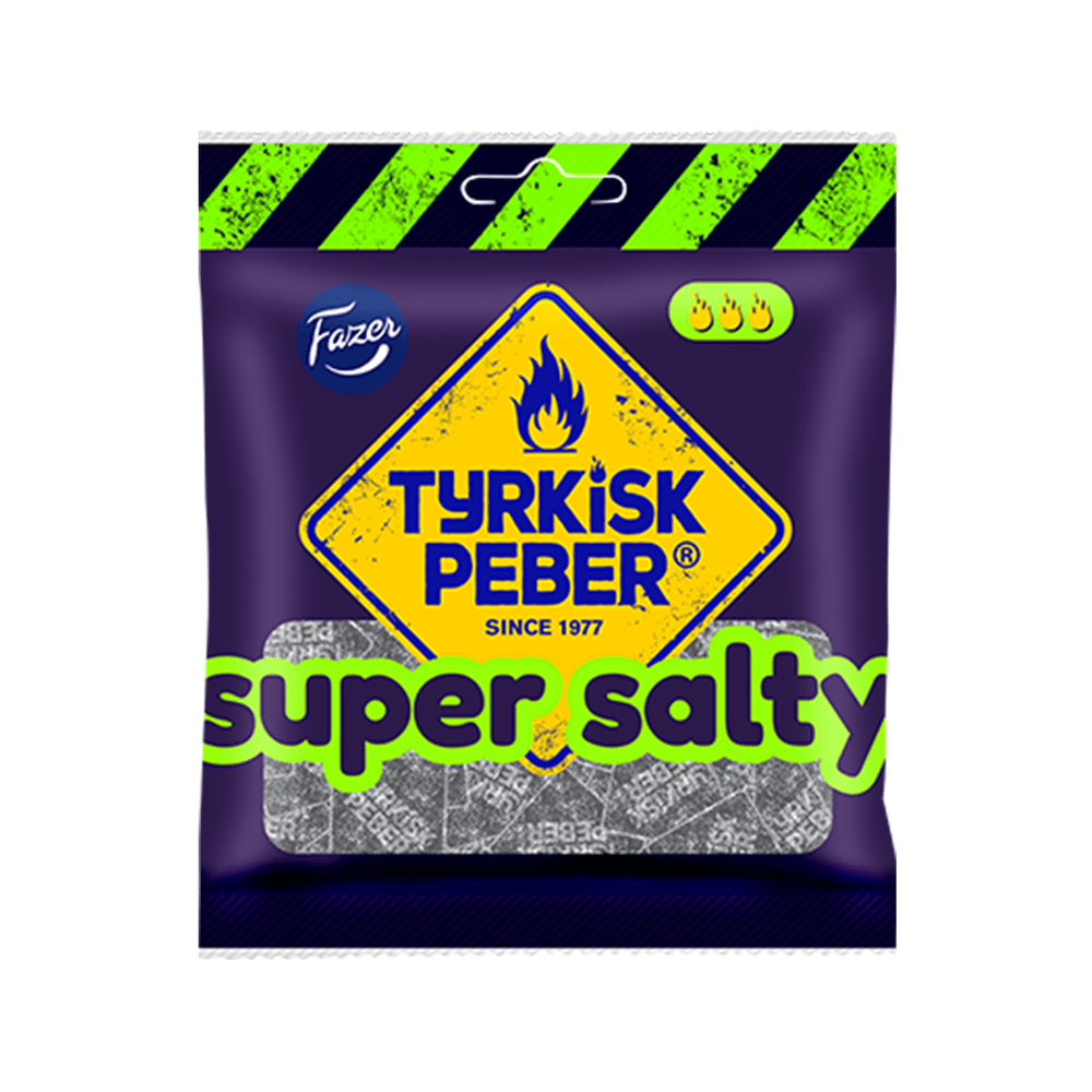 Tyrkisk Peber Super Salty - Bonbons au salmiak intense — Fazer, bonbons suédois
